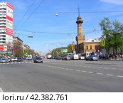 Полицейская пожарная часть с башней-каланчой в Сокольниках. Русаковская улица, 26. Город Москва (2012 год). Редакционное фото, фотограф lana1501 / Фотобанк Лори