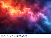 Holi background, colored powder on pink background with empty space for design. Стоковое AI-изображение, AI-художник Мария Фадеева / Фотобанк Лори
