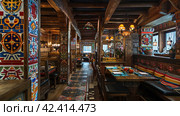 Restaurant, cafe in Russian style,    Generative AI. Стоковое AI-изображение, AI-художник Анна Кривицкая / Фотобанк Лори