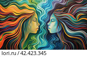 The mind-body connection. Integration of mind and body with spirit, holistic medicine. Mental, physical and spiritual elements of the personality. Стоковое AI-изображение, AI-художник Ярославский Максим / Фотобанк Лори