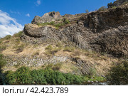 Basalt columns in Garni Gorge, Armenia. Стоковое фото, фотограф Юлия Белоусова / Фотобанк Лори