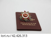 Орден Отечественной Войны и Орденская книжка. Стоковое фото, фотограф Ерохин Дмитрий Викторович / Фотобанк Лори