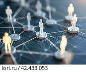 Network of Connected People Figures. Стоковое AI-изображение, AI-художник Кирилл Черезов / Фотобанк Лори