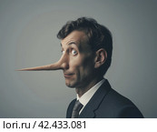 Businessman with Long Nose. Стоковое AI-изображение, AI-художник Кирилл Черезов / Фотобанк Лори