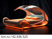 Ultramodern Futuristic looking bed. Generate Ai. Стоковое AI-изображение, AI-художник Иван Рябоконь / Фотобанк Лори