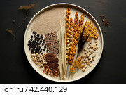 Wholesome Grains plate. Generate Ai. Стоковое AI-изображение, AI-художник Иван Рябоконь / Фотобанк Лори
