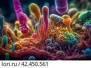Colorful microbiome. Generate Ai. Стоковое AI-изображение, AI-художник Иван Рябоконь / Фотобанк Лори