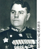 Александр Михайлович Василевский (1895-1977), советский полководец, Маршал Советского Союза (1943), начальник Генерального штаба (1942-1945), член Ставки Верховного Главнокомандования, главнокомандующий Главным командованием советских войск на Дальнем Востоке, министр Вооружённых сил СССР и военный министр СССР. Редакционное фото, фотограф Сергей Елизарьев / Фотобанк Лори