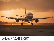 Plane take off. Generate Ai. Стоковое AI-изображение, AI-художник Иван Рябоконь / Фотобанк Лори