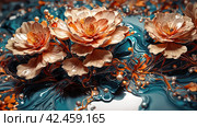 Beautiful textured floral background. Стоковое AI-изображение, AI-художник Виктория Кольцова / Фотобанк Лори