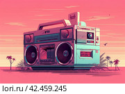 Retro tape recorder. Generate Ai. Стоковое AI-изображение, AI-художник Иван Рябоконь / Фотобанк Лори