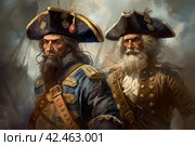 Pirate captains together. Generate Ai. Стоковое AI-изображение, AI-художник Иван Рябоконь / Фотобанк Лори