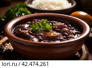 Feijoada brazilian food. Generate Ai. Стоковое AI-изображение, AI-художник Иван Рябоконь / Фотобанк Лори