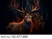 Moose head majestic. Generate Ai. Стоковое AI-изображение, AI-художник Иван Рябоконь / Фотобанк Лори