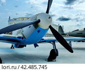 Истребитель Як-3 обр. 1942 г. Самый массовый советский истребитель Великой Отечественной войны, маневренный и легкий в управлении. Музей военной техники. Верхняя Пышма, Россия (2016 год). Редакционное фото, фотограф Сергей Елизарьев / Фотобанк Лори