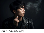 Korean black haired man. Generate ai. Стоковое AI-изображение, AI-художник Иван Рябоконь / Фотобанк Лори
