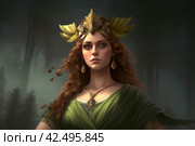 Hera greek god portrait digital art. Generate Ai. Стоковое AI-изображение, AI-художник Иван Рябоконь / Фотобанк Лори