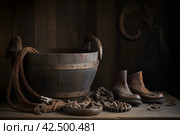 American west still life studio shot. Generate Ai. Стоковое AI-изображение, AI-художник Иван Рябоконь / Фотобанк Лори