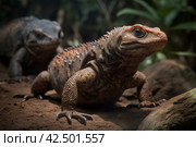 Closeup photo of iguana in jungles. Generate ai. Стоковое AI-изображение, AI-художник Иван Рябоконь / Фотобанк Лори