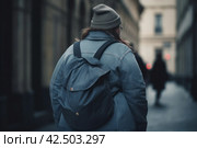 Fat woman back outdoor. Generate AI. Стоковое AI-изображение, AI-художник Иван Рябоконь / Фотобанк Лори