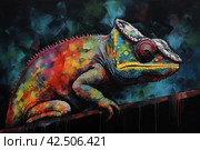 Chameleon abstract canvas. Generate ai. Стоковое AI-изображение, AI-художник Иван Рябоконь / Фотобанк Лори