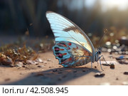 Butterfly falls entomology science. Generate ai. Стоковое AI-изображение, AI-художник Иван Рябоконь / Фотобанк Лори