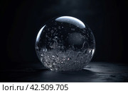 Crystal ball on dark background. Generate ai. Стоковое AI-изображение, AI-художник Иван Рябоконь / Фотобанк Лори