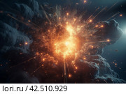 Cosmic universe explosion cataclysm. Generate ai. Стоковое AI-изображение, AI-художник Иван Рябоконь / Фотобанк Лори