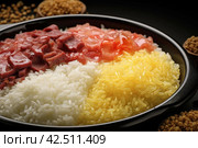 Traditional asian rise with meat. Generate AI. Стоковое AI-изображение, AI-художник Иван Рябоконь / Фотобанк Лори