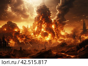 Cataclysmic Apocalyptic scene. Generate Ai. Стоковое AI-изображение, AI-художник Иван Рябоконь / Фотобанк Лори