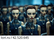 Noise-canceling Call center headset support. Generate Ai. Стоковое AI-изображение, AI-художник Иван Рябоконь / Фотобанк Лори