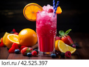 Refreshing Fruit frizzle juice. Generate Ai. Стоковое AI-изображение, AI-художник Иван Рябоконь / Фотобанк Лори