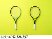 Corded tennis rackets. Generate Ai. Стоковое AI-изображение, AI-художник Иван Рябоконь / Фотобанк Лори