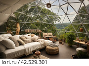 Harmonious Dome living garden space. Generate Ai. Стоковое AI-изображение, AI-художник Иван Рябоконь / Фотобанк Лори