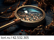 Sturdy Magnifying glass wooden. Generate Ai. Стоковое AI-изображение, AI-художник Иван Рябоконь / Фотобанк Лори