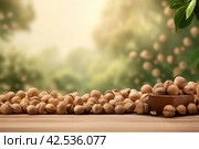 Macadamia nuts. Generate Ai. Стоковое AI-изображение, AI-художник Иван Рябоконь / Фотобанк Лори