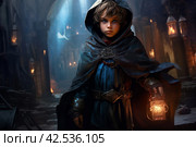 Mage child fantasy dungeon. Generate Ai. Стоковое AI-изображение, AI-художник Иван Рябоконь / Фотобанк Лори
