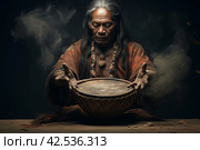 Rhythmic Man drum folk hands. Generate Ai. Стоковое AI-изображение, AI-художник Иван Рябоконь / Фотобанк Лори