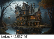 Cobwebbed Old hunter house. Generate Ai. Стоковое AI-изображение, AI-художник Иван Рябоконь / Фотобанк Лори