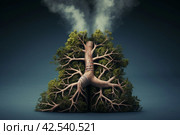 Congested Lungs after smoking. Generate Ai. Стоковое AI-изображение, AI-художник Иван Рябоконь / Фотобанк Лори