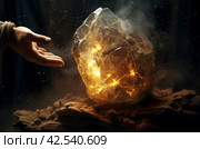 Luminous Magic stone ball. Generate Ai. Стоковое AI-изображение, AI-художник Иван Рябоконь / Фотобанк Лори