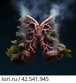Unhealthy Lungs after smoking. Generate Ai. Стоковое AI-изображение, AI-художник Иван Рябоконь / Фотобанк Лори