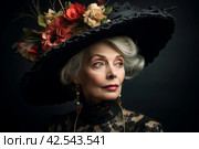 Elegantly demure Old fashioned lady. Generate Ai. Стоковое AI-изображение, AI-художник Иван Рябоконь / Фотобанк Лори
