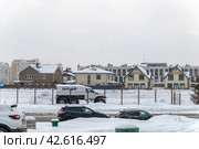 Посёлок "Потапово" в снегу (2024 год). Редакционное фото, фотограф Валерий Иванович Клейменов / Фотобанк Лори