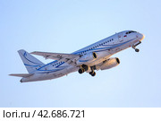 Gazpromavia Sukhoi Superjet 100-95LR (2024 год). Редакционное фото, фотограф Art Konovalov / Фотобанк Лори