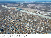 Вид с высоты на Кирово-Чепецк весной (аэросъемка 2022 года) Стоковое фото, фотограф Владислав Самошкин / Фотобанк Лори