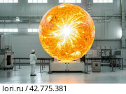 artificial sun in the laboratory. alternative energy source, future technologies, science. Стоковое AI-изображение, AI-художник Ольга Ильина / Фотобанк Лори