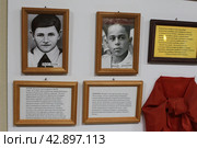 Дети партизаны в период ВОВ 1941 - 1945 г.г. на выставке в музее Ветеранов в Балашихе (2024 год). Редакционное фото, фотограф Дмитрий Неумоин / Фотобанк Лори