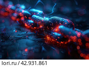 Cybersecurity and information or network protection. Future cyber technology web services for business and internet project. Cyber security blockchain global cyberattack. Стоковое AI-изображение, AI-художник Ирина Михайличенко / Фотобанк Лори