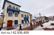 Архангельск, проспект Чумбарова-Лучинского, 20. Пешеходная улица зимой (2024 год). Редакционное фото, фотограф Ирина Терентьева / Фотобанк Лори